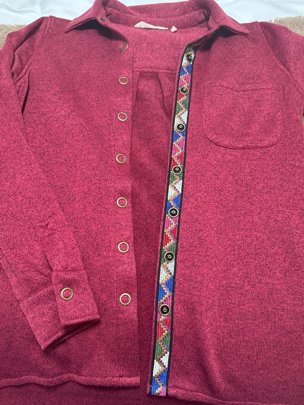 Soft Surroundings Raspberry Heather Knit Top